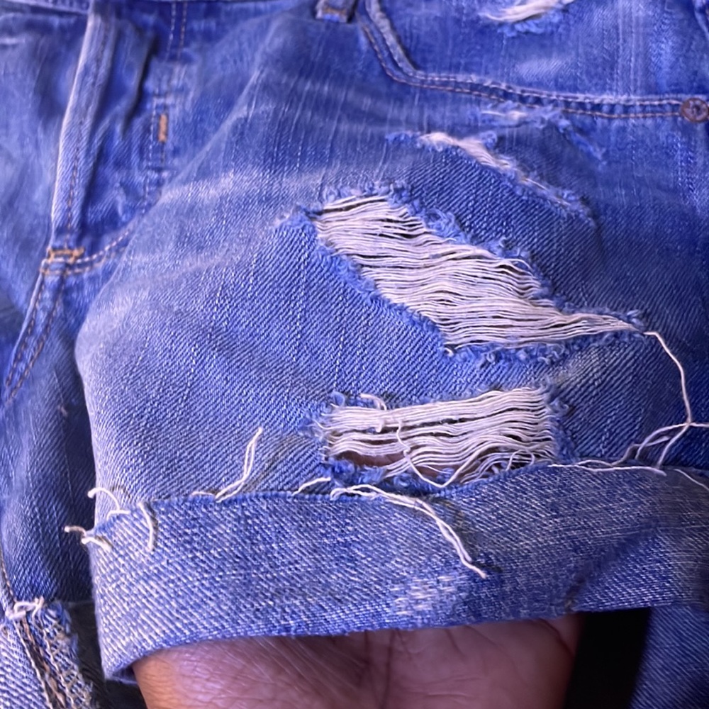 Abercrombie & Fitch Women’s Annie Denim Shorts Size 28 High Rise Cut Off - Picture 5 of 5